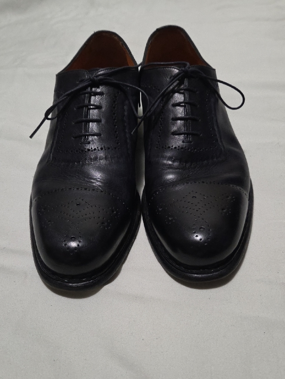 Santoni Navy Cap-Toe Brogue Oxfords